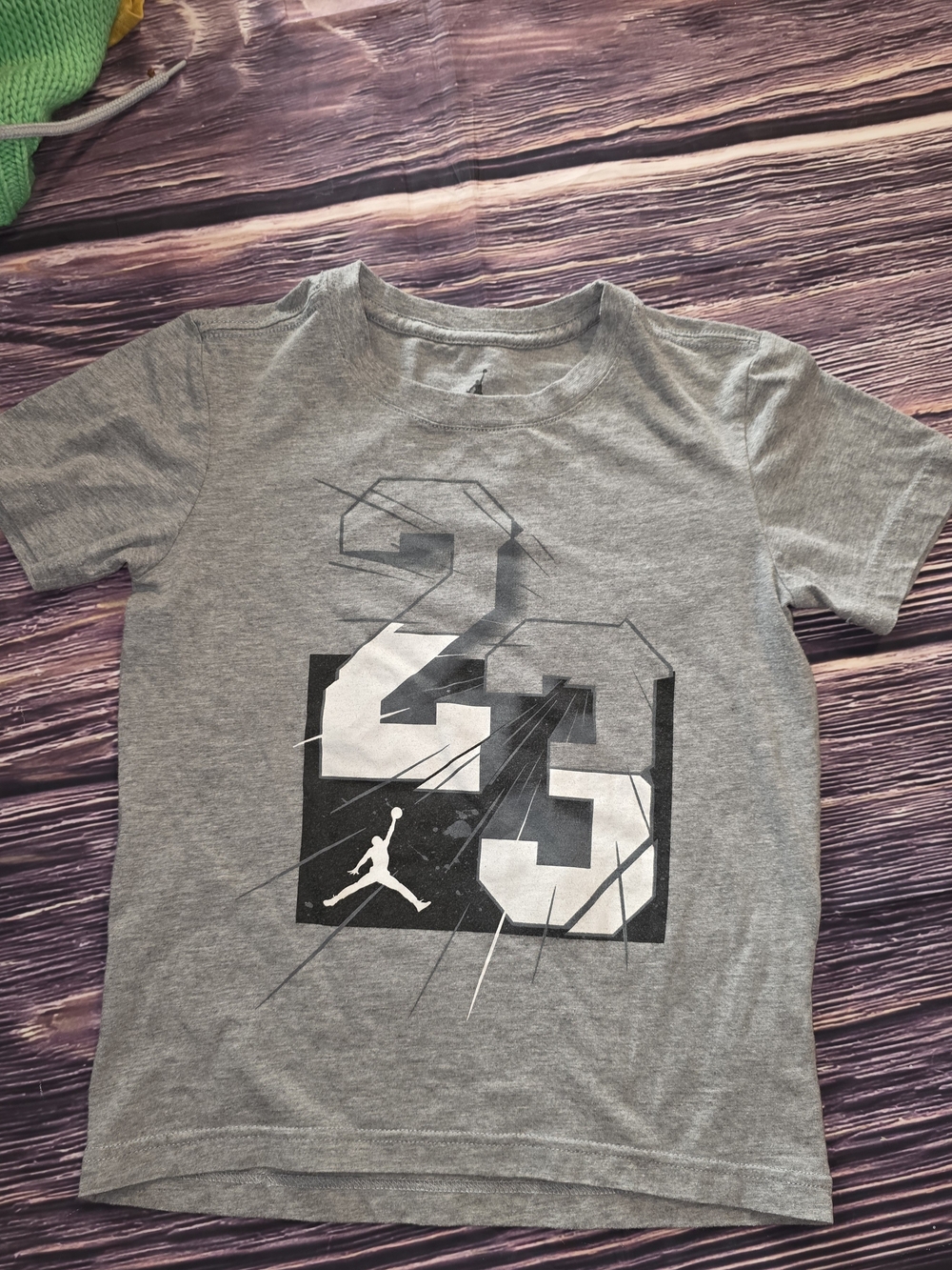 Jordan Gray Short Sleeve Tee with 23 Basketball Graphic